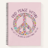 Gepersonaliseerde vrede binnen Floral Notitieboek (Voorkant)