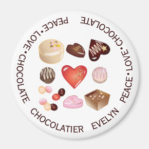 Gepersonaliseerde vrede Liefde Chocolade Snoep Har Magneet