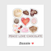 Gepersonaliseerde vrede Liefde Chocolade Snoep Har Sticker (Vel)