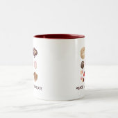 Gepersonaliseerde vrede Liefde Chocolade Snoep Har Tweekleurige Koffiemok (Center)