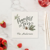 Gepersonaliseerde Vrede, Liefde en Joy Vakantie Servet (Insitu)