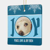 Gepersonaliseerde Vrede Liefde en vreugde 2024 Sne Keramisch Ornament (Links)