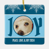 Gepersonaliseerde Vrede Liefde en vreugde 2024 Sne Keramisch Ornament (Voorkant)