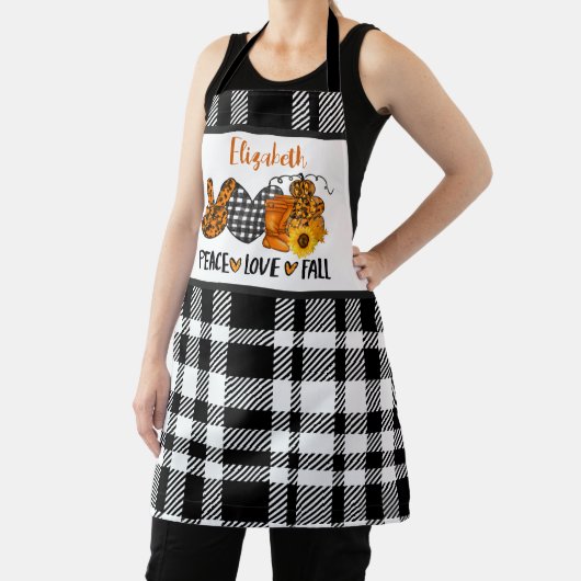 Gepersonaliseerde Vrede Liefde Herfst Schort (Insitu)