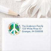 Gepersonaliseerde vrede op aarde Adresetiketten Etiket (Insitu)