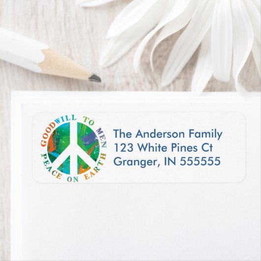 Gepersonaliseerde vrede op aarde Adresetiketten Etiket (Insitu)