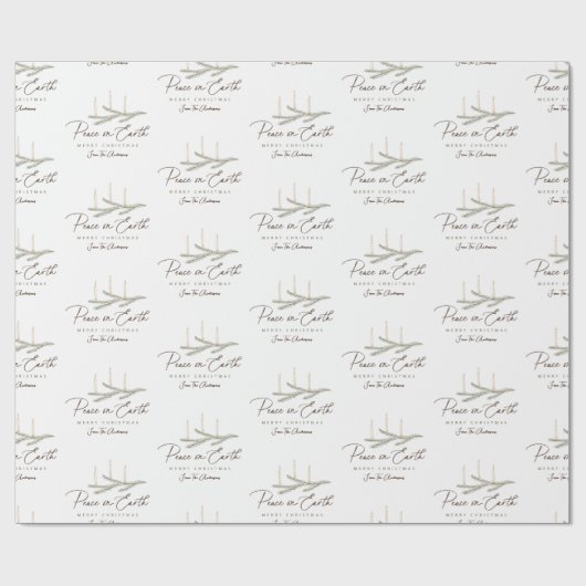 Gepersonaliseerde Vrede op Aarde Boho Kerstmis Cadeaupapier (Vlak)