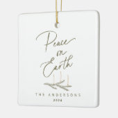 Gepersonaliseerde Vrede op Aarde Foto Kerstmis Keramisch Ornament (Links)