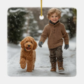 Gepersonaliseerde Vrede op Aarde Foto Kerstmis Keramisch Ornament (Achterkant)