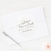 Gepersonaliseerde Vrede op Aarde Kerstcadeau Ronde Sticker (Envelop)