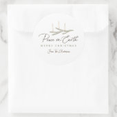 Gepersonaliseerde Vrede op Aarde Kerstcadeau Ronde Sticker (Tas)