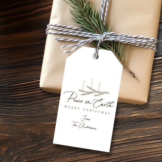 Gepersonaliseerde Vrede op Aarde Kerstmis Cadeaulabel