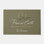 Gepersonaliseerde Vrede op Aarde Kerstmis Deurmat (Voorkant)
