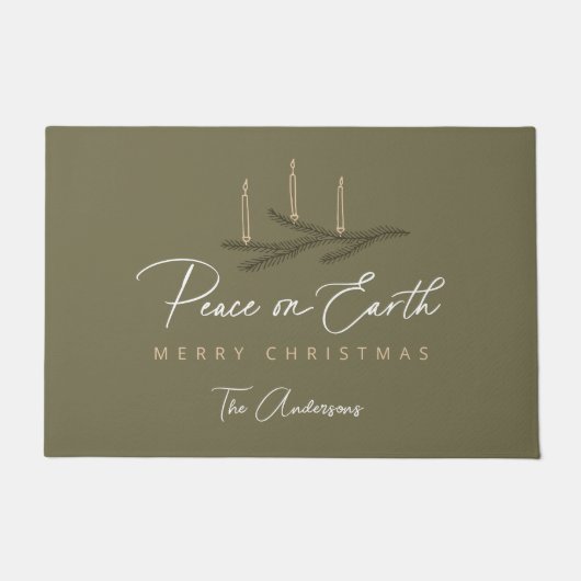 Gepersonaliseerde Vrede op Aarde Kerstmis Deurmat (Voorkant)