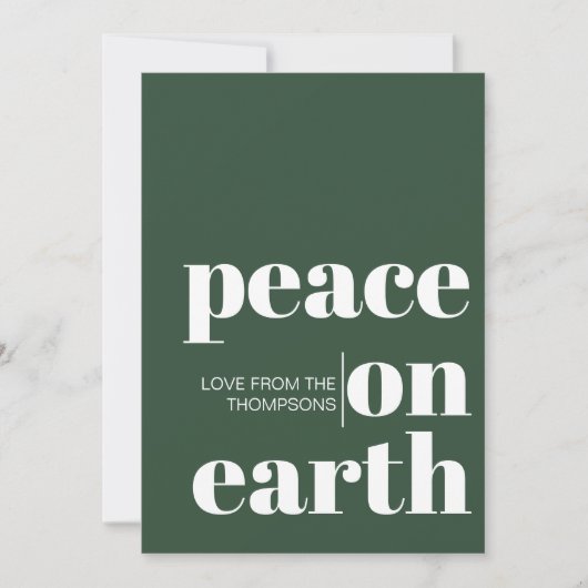 Gepersonaliseerde vrede op aarde Kerstmis minimali Feestdagenkaart (Voorkant)