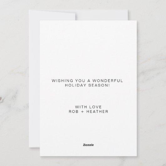 Gepersonaliseerde vrede op aarde Kerstmis minimali Feestdagenkaart (Achterkant)