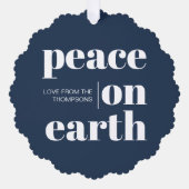 Gepersonaliseerde vrede op aarde Kerstmis minimali Ornament Kaart (Voorkant)