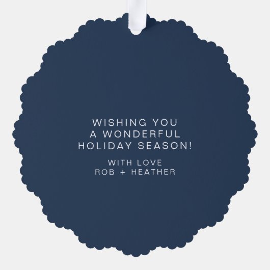 Gepersonaliseerde vrede op aarde Kerstmis minimali Ornament Kaart (Achterkant)