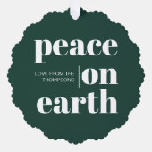 Gepersonaliseerde vrede op aarde Kerstmis minimali Ornament Kaart (Voorkant)