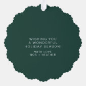 Gepersonaliseerde vrede op aarde Kerstmis minimali Ornament Kaart (Achterkant)