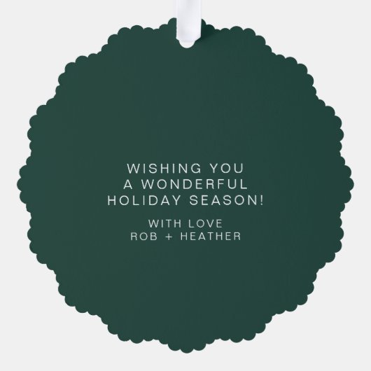 Gepersonaliseerde vrede op aarde Kerstmis minimali Ornament Kaart (Achterkant)