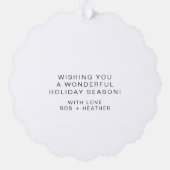 Gepersonaliseerde vrede op aarde Kerstmis minimali Ornament Kaart (Achterkant)