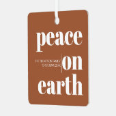 Gepersonaliseerde vrede op aarde Kerstmis Moderne Metalen Ornament (Voorkant links)