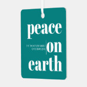 Gepersonaliseerde vrede op aarde Kerstmis Moderne  Metalen Ornament (Voorkant links)