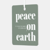 Gepersonaliseerde vrede op aarde Kerstmis Moderne  Metalen Ornament (Voorkant links)