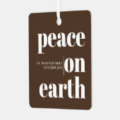 Gepersonaliseerde vrede op aarde Kerstmis Moderne  Metalen Ornament (Voorkant links)