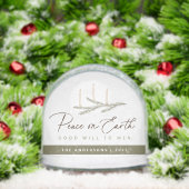 Gepersonaliseerde Vrede op Aarde Religieuze Kerst Sneeuwbol (Kerstmis)
