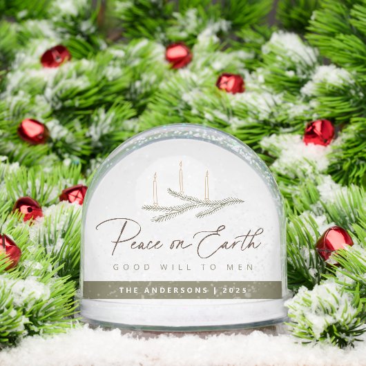 Gepersonaliseerde Vrede op Aarde Religieuze Kerst Sneeuwbol (Kerstmis)