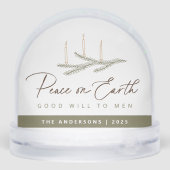 Gepersonaliseerde Vrede op Aarde Religieuze Kerst Sneeuwbol (Achterkant)