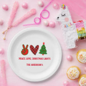 Gepersonaliseerde Vredesliefde voor Kerstmis Licht Papieren Bordje (Feest)