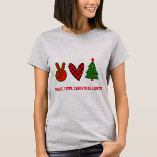 Gepersonaliseerde Vredesliefde voor Kerstmis Rood T-shirt