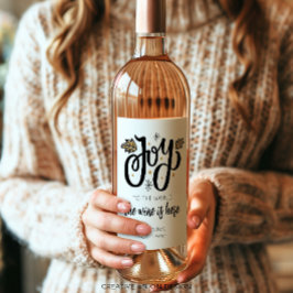 Gepersonaliseerde vreugde aan de wereld Grappige g Wijn Etiket