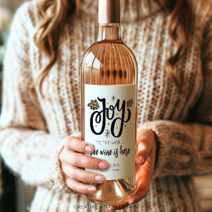 Gepersonaliseerde vreugde aan de wereld Grappige g Wijn Etiket