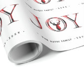 Gepersonaliseerde vreugde Elegant Kerstmis Cadeaupapier (Rol Hoek)