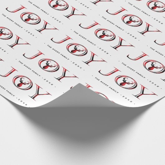 Gepersonaliseerde vreugde Elegant Kerstmis Cadeaupapier (Hoek)