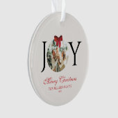 GEPERSONALISEERDE VREUGDE VROLIJK KERSTMIS FOTO ORNAMENT (voorkant)