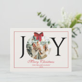 GEPERSONALISEERDE VREUGDE VROLIJKE KERSTGROET FEESTDAGENKAART (Staand voorkant)