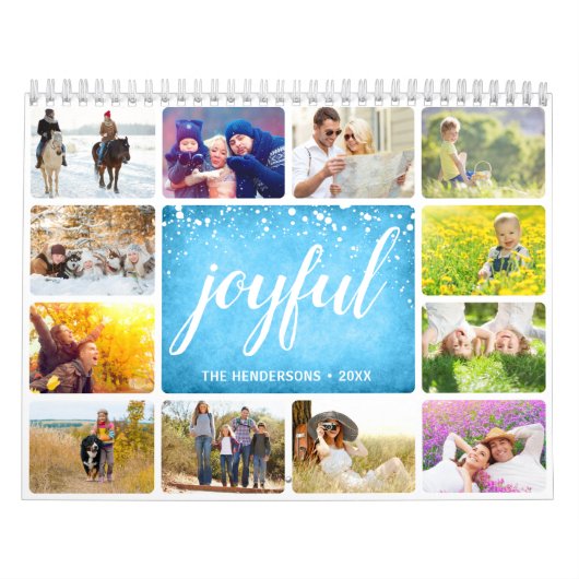 Gepersonaliseerde vreugdevolle familie foto kalender (Hoes)