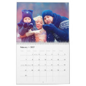 Gepersonaliseerde vreugdevolle familie foto kalender (Feb 2027)