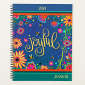 Gepersonaliseerde vreugdevolle inspirerende hommel planner (Voorkant)