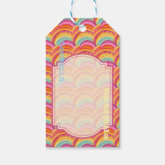 Gepersonaliseerde vreugdevolle Waterverf cadeau La Cadeaulabel (Voorkant)