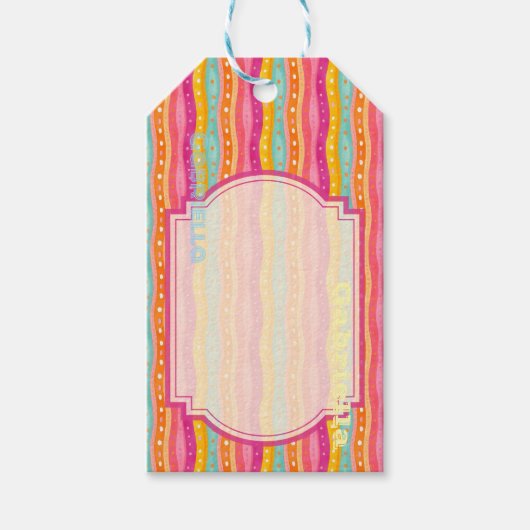 Gepersonaliseerde vreugdevolle Waterverf cadeau La Cadeaulabel (Voorkant)