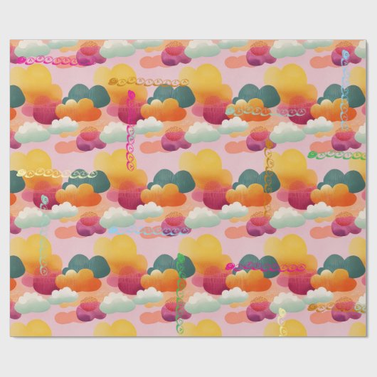 Gepersonaliseerde vreugdevolle Waterverf inpakpapi Cadeaupapier (Vlak)