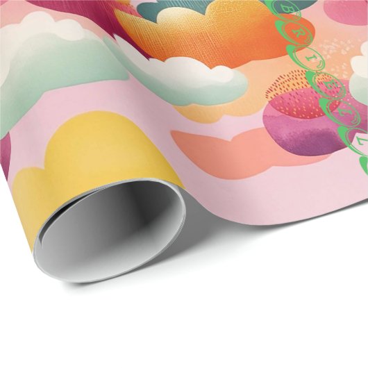 Gepersonaliseerde vreugdevolle Waterverf inpakpapi Cadeaupapier (Rol Hoek)