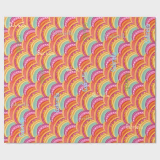 Gepersonaliseerde vreugdevolle Waterverf inpakpapi Cadeaupapier (Vlak)