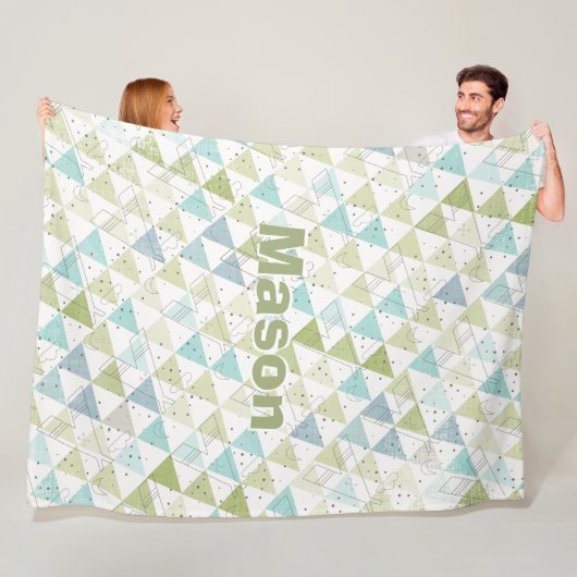 Gepersonaliseerde vreugdezaal Modern Teepee Patter Fleece Deken (In situ)